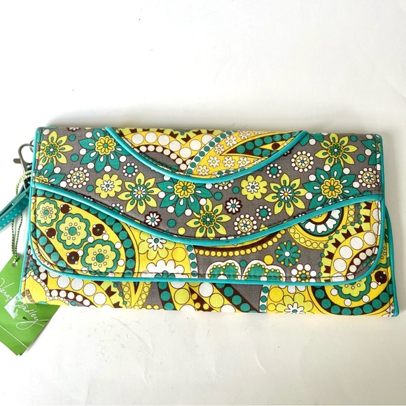 NWT~  Vera Bradley Lemon Parfait Tri Fold Wallet Clutch Purse - Picture 6 of 6